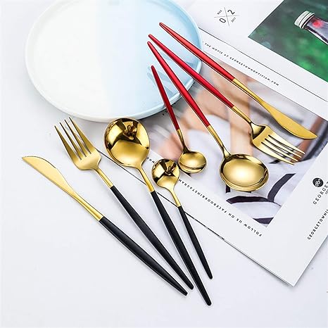 Conjunto de Talheres 24 Peças – Acabamento Chic Para Mesa Refinada