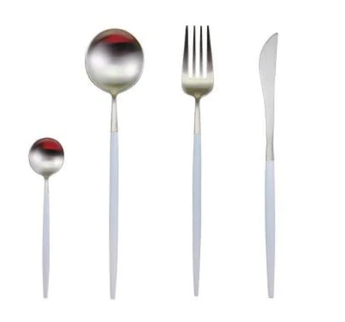 Conjunto de Talheres 24 Peças – Acabamento Chic Para Mesa Refinada