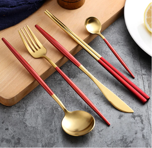 Conjunto de Talheres 24 Peças – Acabamento Chic Para Mesa Refinada