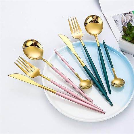 Conjunto de Talheres 24 Peças – Acabamento Chic Para Mesa Refinada