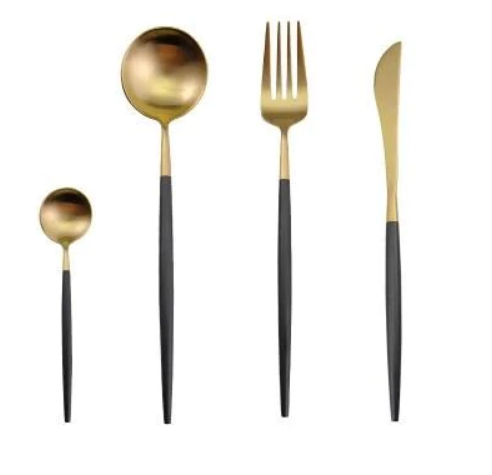 Conjunto de Talheres 24 Peças – Acabamento Chic Para Mesa Refinada