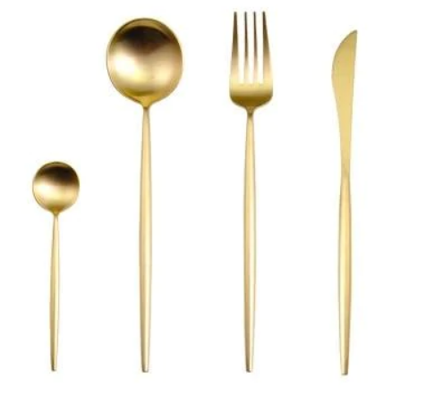 Conjunto de Talheres 24 Peças – Acabamento Chic Para Mesa Refinada