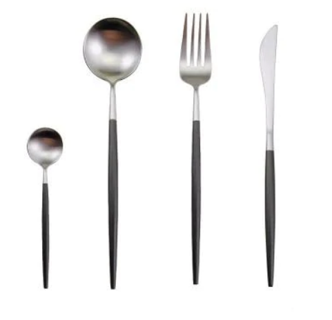 Conjunto de Talheres 24 Peças – Acabamento Chic Para Mesa Refinada