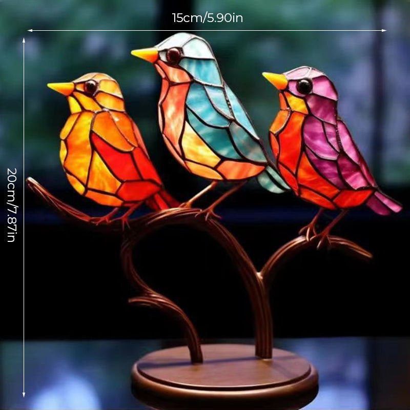 Dekoratives Ornament – Vögel, die auf einem Ast sitzen
