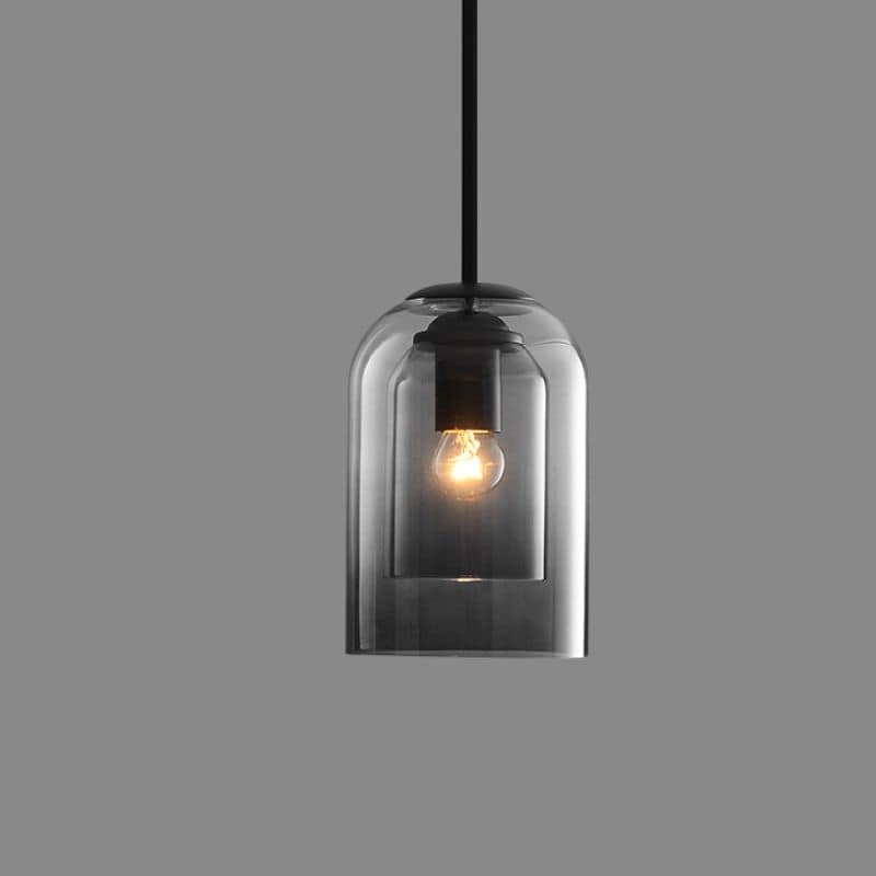 Taklampa i vintageglas - dubbel metallfinish