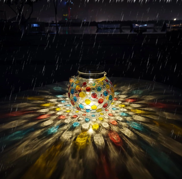 פנס סולארי חיצוני — אלגנטיות בזכוכית