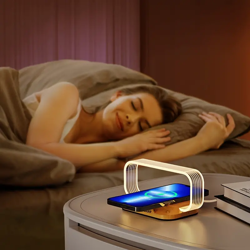 Lampe De Table — Éclairage Moderne Avec Chargeur Sans Fil