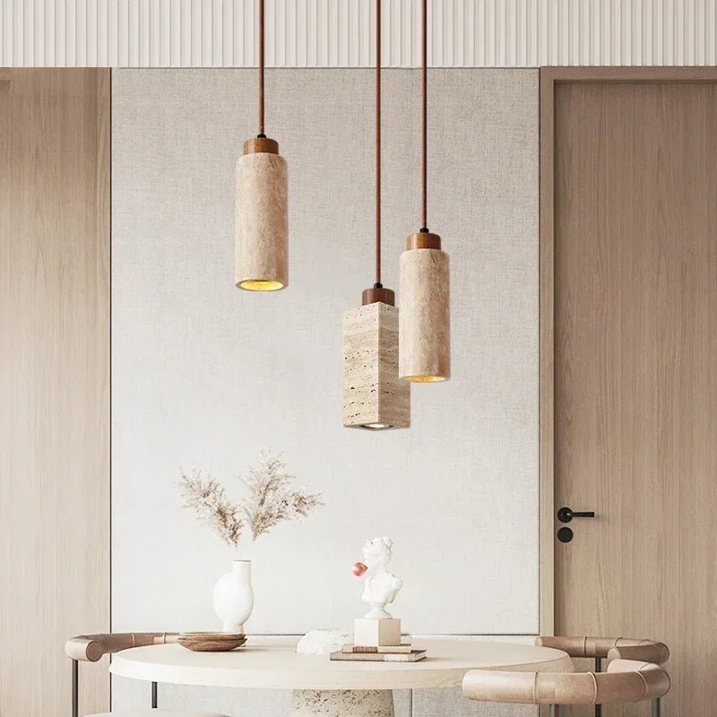 Lâmpada Suspensa em Pedra Natural – Elegância e Autenticidade 
