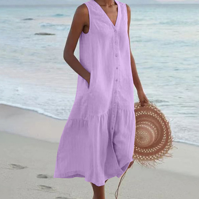 Sandrine | Lätt sommarklänning – Elegans och V-ringning 