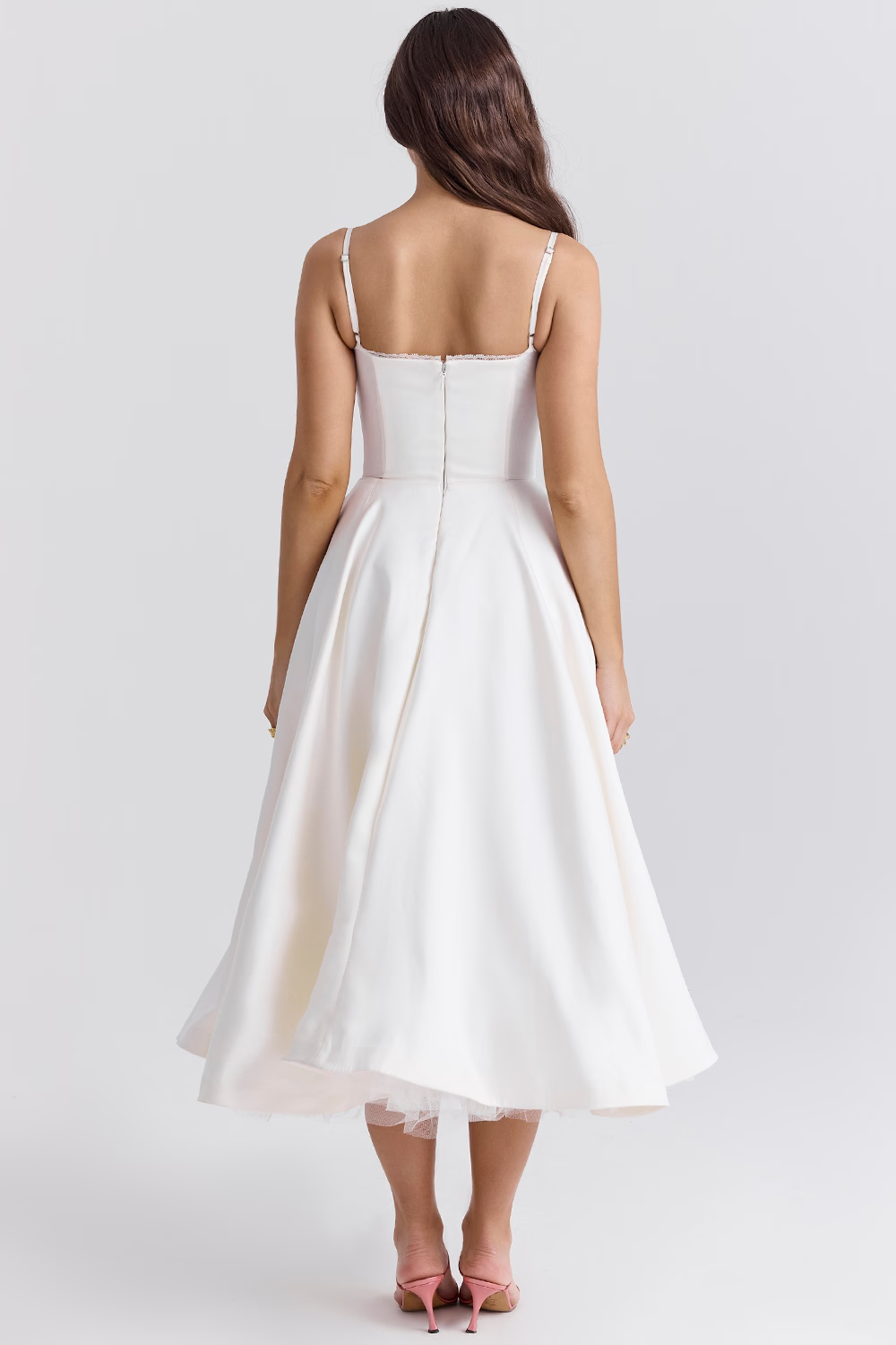 Lory | Rochie Midi cu Bretele – Glamour Clasic și Ușurință 