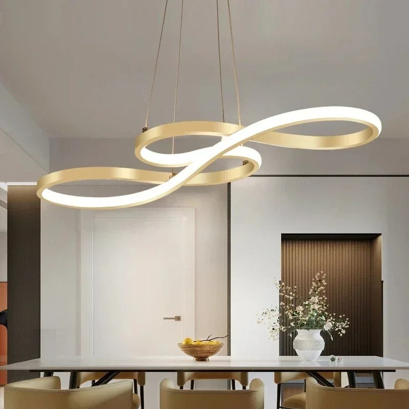 Moderna LED-hänglampa i ringar – Elegant och futuristisk design 