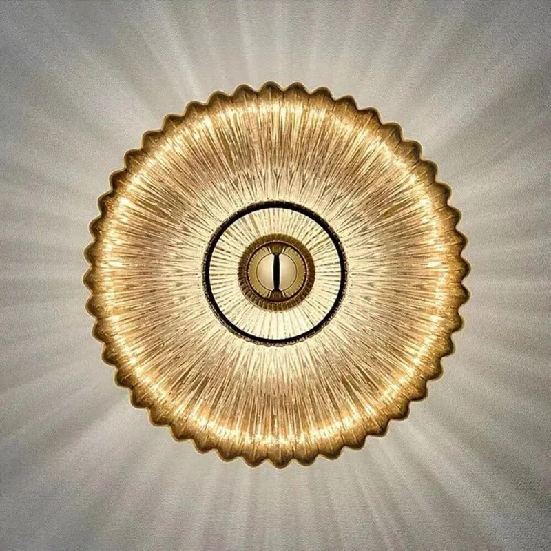 Aplique de Parede em Vidro Ondulado – Elegância e Luz Suave 