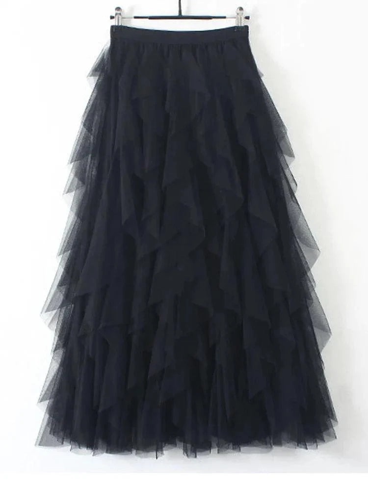 Émilie | Midi-Jurk - Elegante En Fijne Tule 