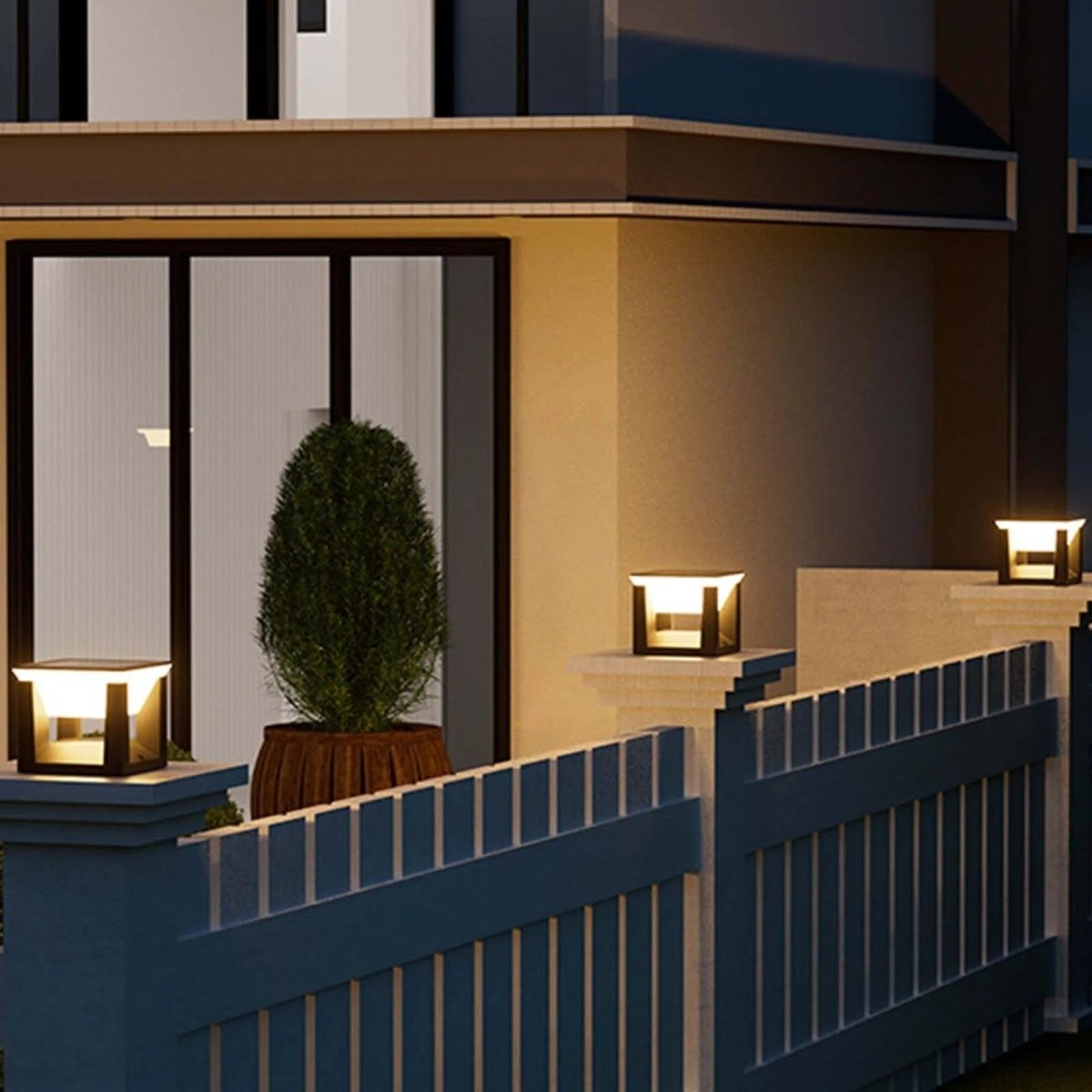 Lampe Solaire Extérieure — Forme Carrée & Finition Moderne