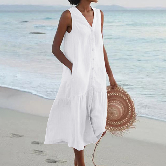 Sandrine | Lätt sommarklänning – Elegans och V-ringning 