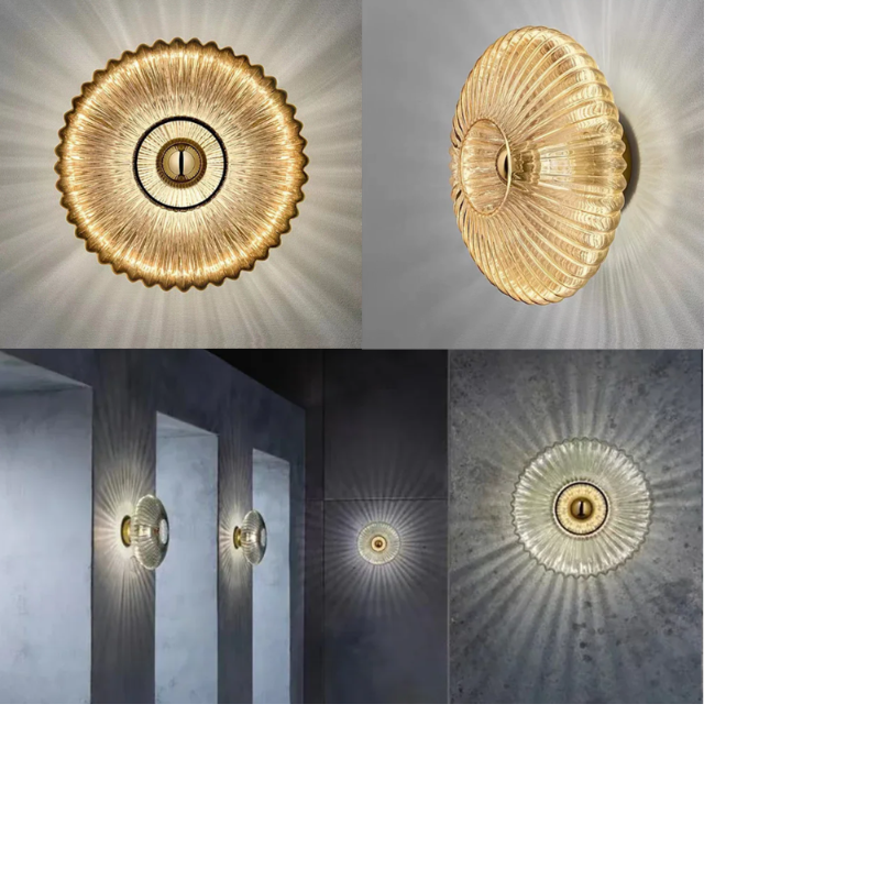 Aplique de Parede em Vidro Ondulado – Elegância e Luz Suave 