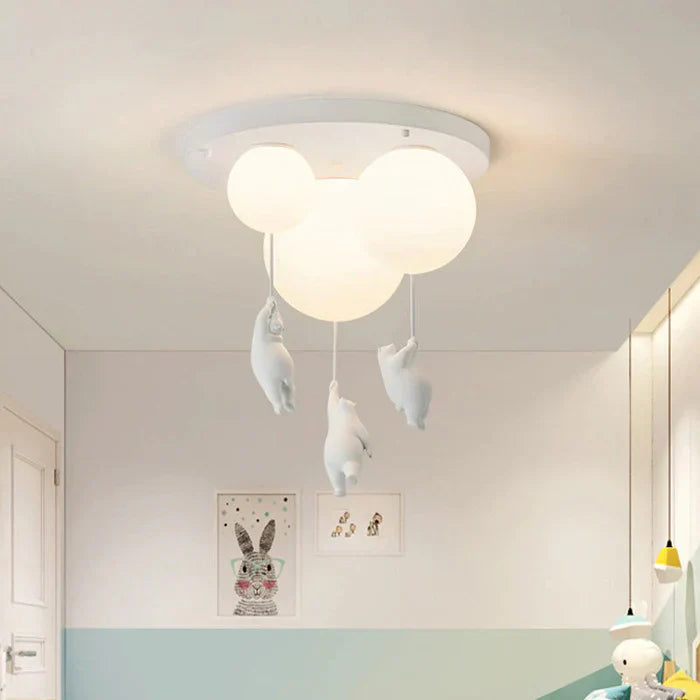 Kinderplafondlamp — Hangende Beren Aan Verlichte Ballonnen 