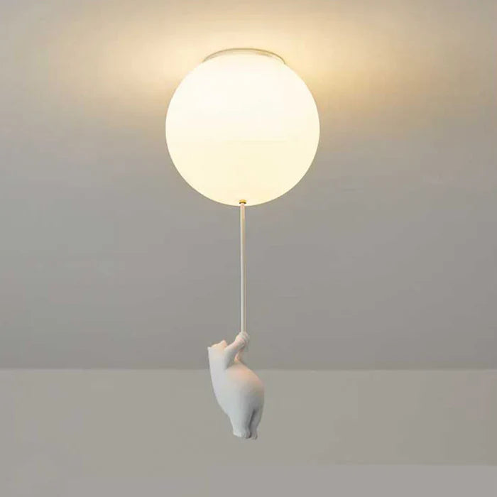 Taklampa Barn — Hängande Björnar Med Ljusande Ballonger 