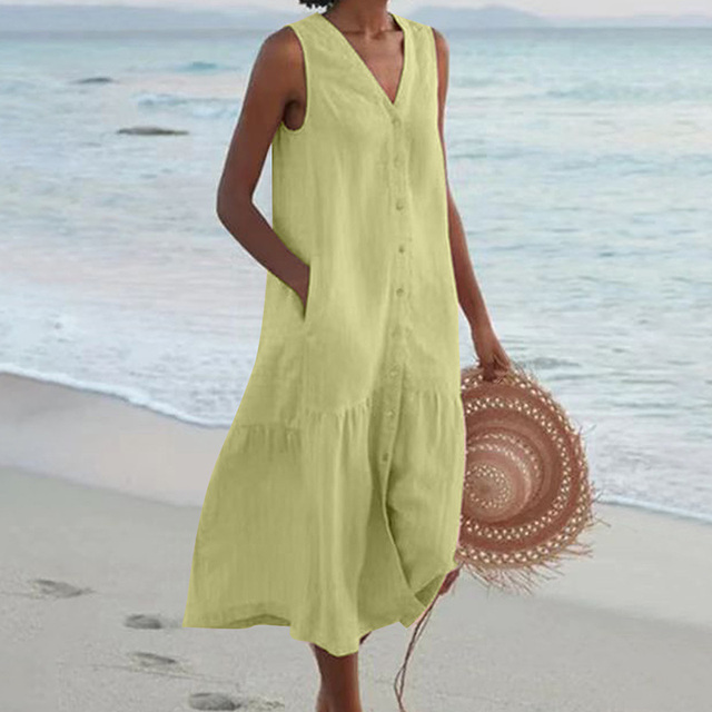 Sandrine | Lätt sommarklänning – Elegans och V-ringning 