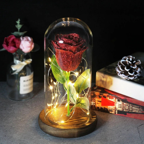 Floare Eternă Sub Clopot LED – Farmec Poetic Și Luminos 