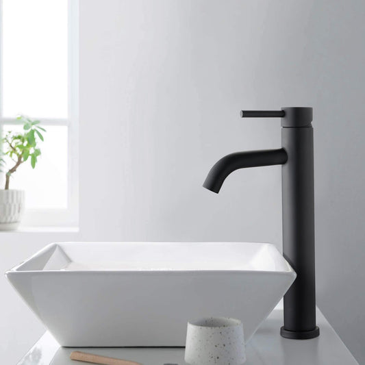 Povrchově zvýšený umyvadlový kohoutek – Elegantní matná černá 
