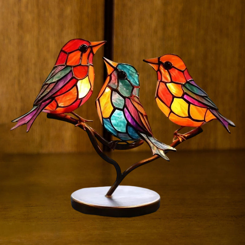 Dekoratives Ornament – Vögel, die auf einem Ast sitzen 