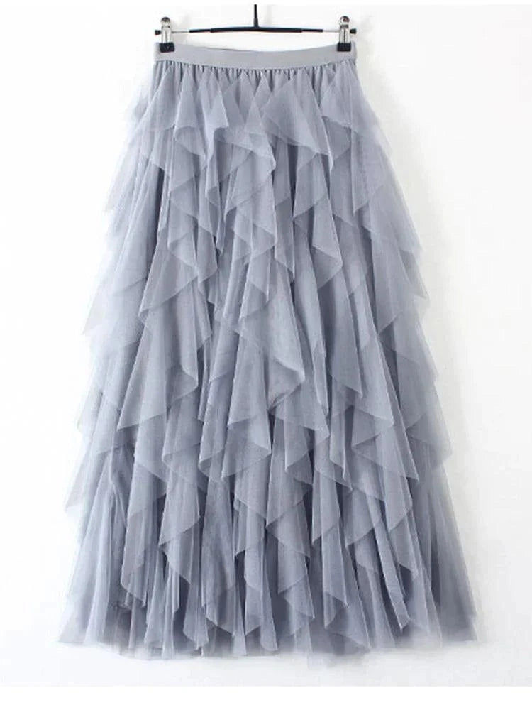 Émilie | Midi-Jurk - Elegante En Fijne Tule 