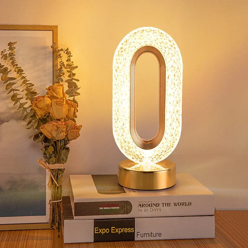 Lampada da Comodino Tattile Dorata – Eleganza e Controllo Intuitivo 