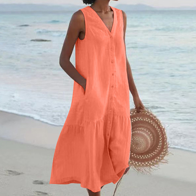 Sandrine | Lätt sommarklänning – Elegans och V-ringning 