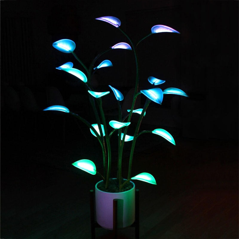 Magisk LED-lampe i planteform – Naturlig og fortryllende stemning 