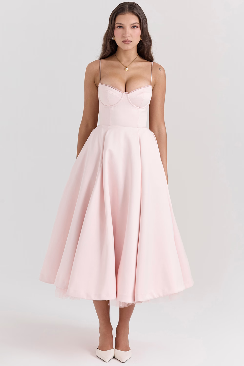 Lory | Rochie Midi cu Bretele – Glamour Clasic și Ușurință 