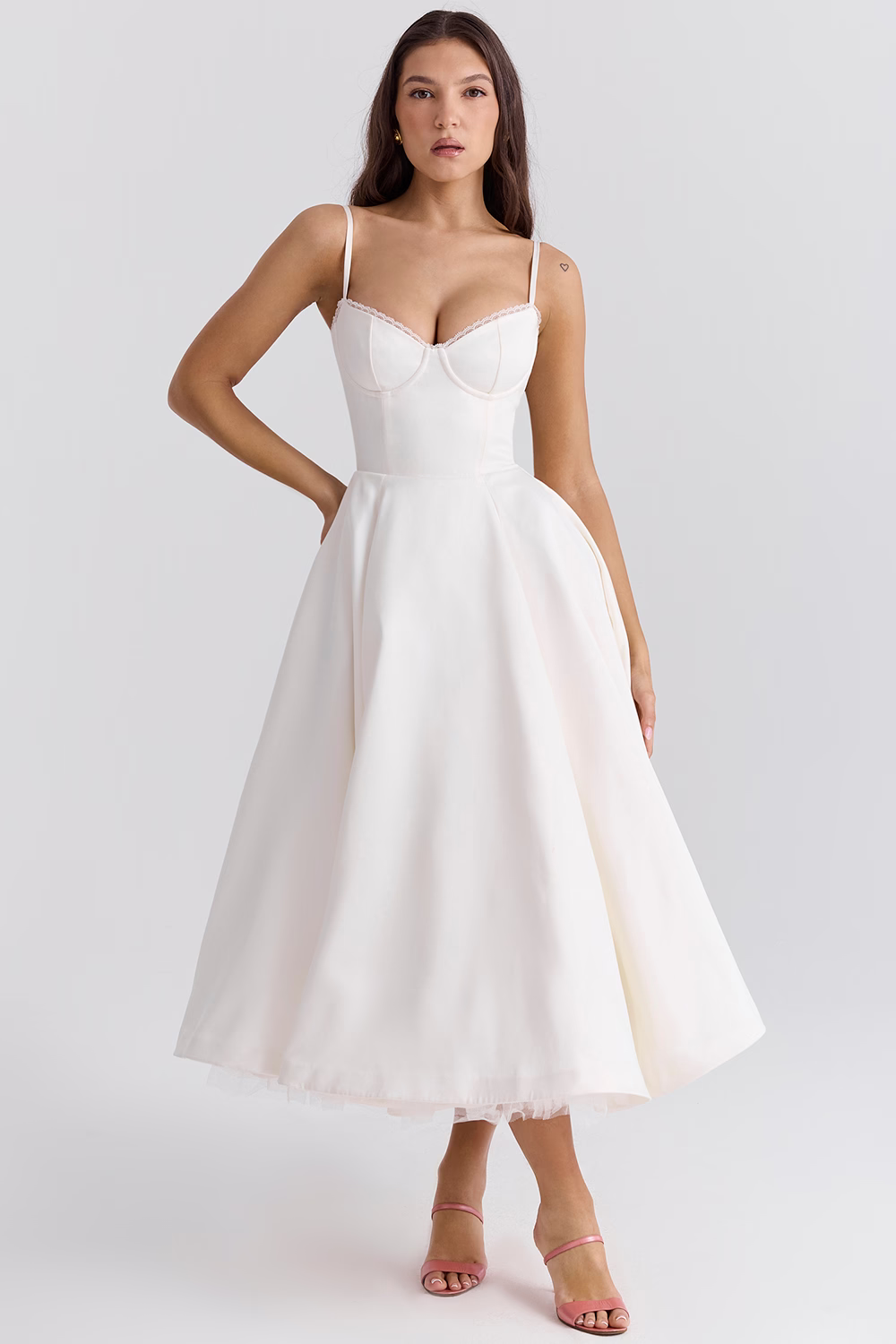Lory | Rochie Midi cu Bretele – Glamour Clasic și Ușurință 