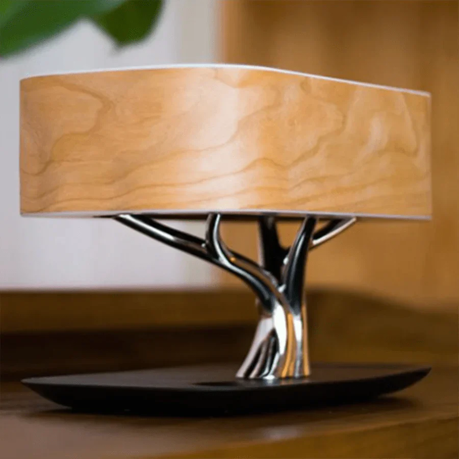 Sophisticated bedside lamp with speaker and charger